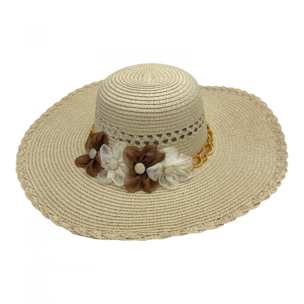 Palarie de Dama cu Bor mare si Accesorii Decorative – Eleganta si Protectie Solara [1]