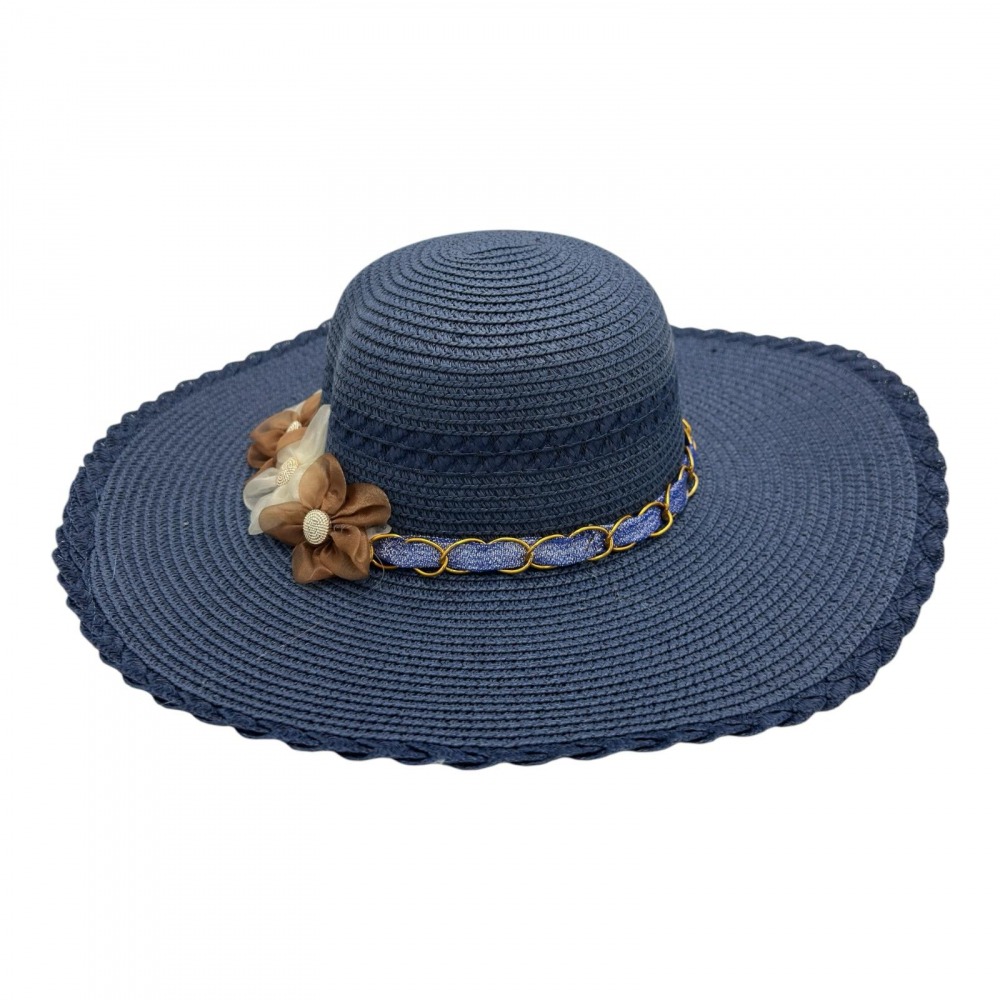 Palarie de Dama cu Bor mare si Accesorii Decorative – Eleganta si Protectie Solara [1]