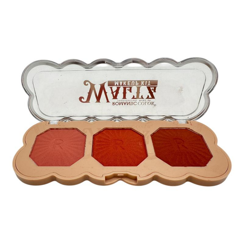 Paleta blush Romantic Color A1, 15cm – 3 nuante, fard de obraz catifelat, finisaj natural, BaoBao [1]
