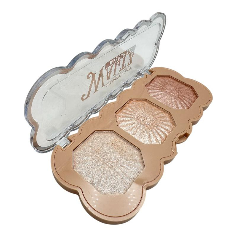 Paleta iluminator Romantic Color B1 – 3 nuante sidefate, 15cm, 9g, glow natural si intens, BaoBao [3]