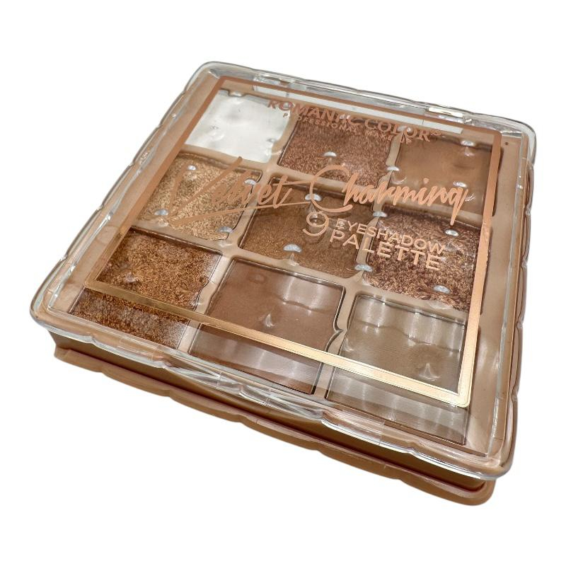 Paleta machiaj Romantic Color B1 – 9 culori ochi, 7.5cm, 10.4g, farduri mate si sidefate, BaoBao [2]