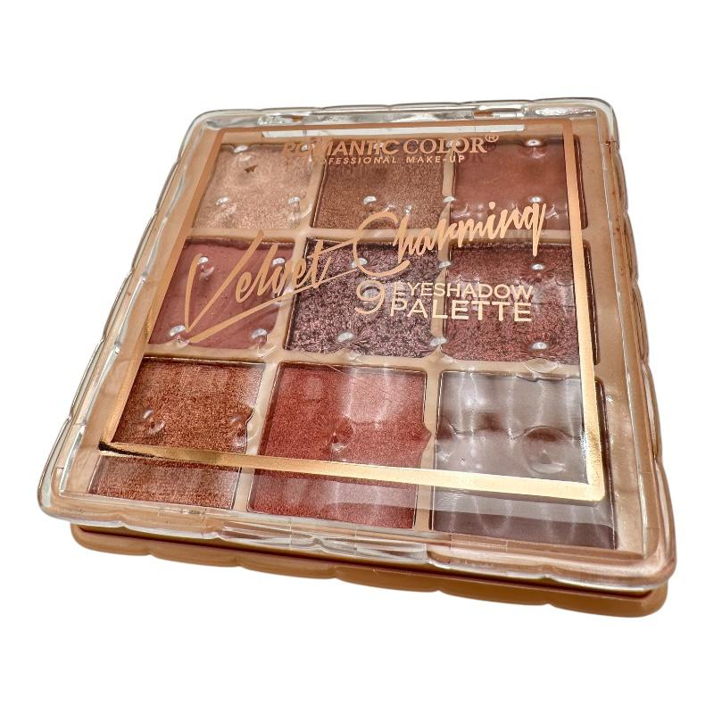 Paleta machiaj Romantic Color, B2 – 9 culori intense, 7.5cm, 10.4g, farduri ochi mate si sidefate, BaoBao [2]