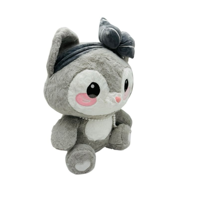 Pisica gri de plus 20cm Baobao – jucarie moale si adorabila pentru copii sau cadou special [3]