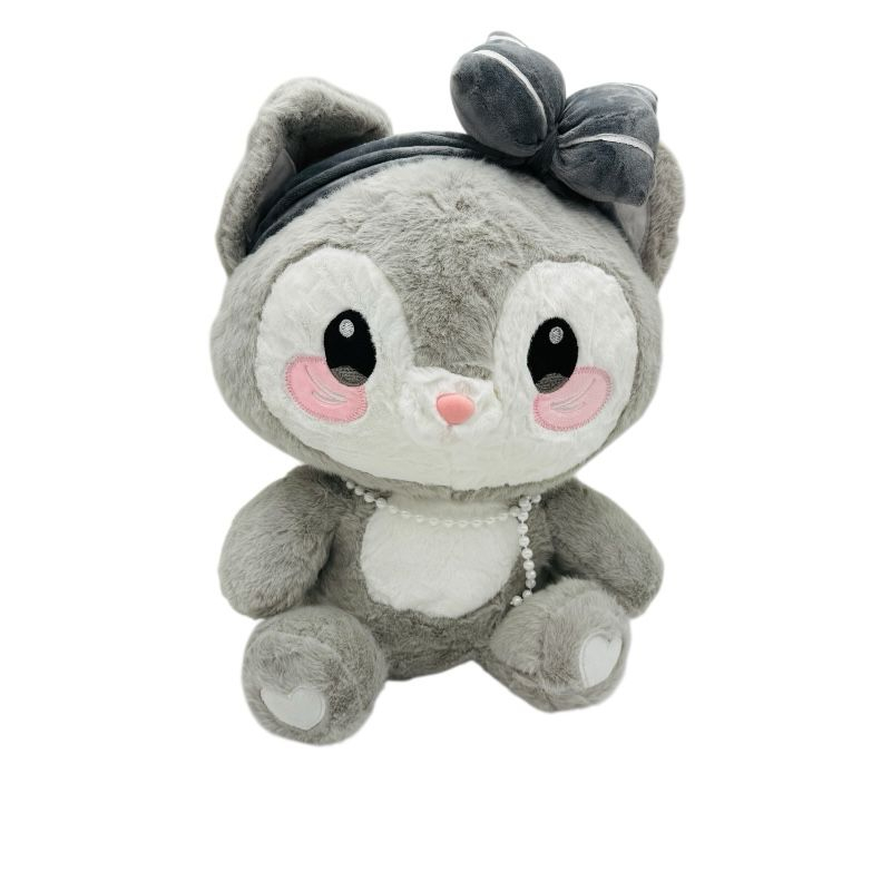 Pisica gri de plus 20cm Baobao – jucarie moale si adorabila pentru copii sau cadou special [1]