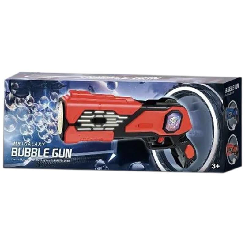 Pistol electric cu baloane de sapun pentru copii, model  cu lumini si sunete, jucarie distractiva cu design spatial, dimensiune aproximativa 32cm,  [5]