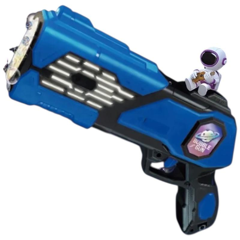 Pistol electric cu baloane de sapun pentru copii, model  cu lumini si sunete, jucarie distractiva cu design spatial, dimensiune aproximativa 32cm,  [6]