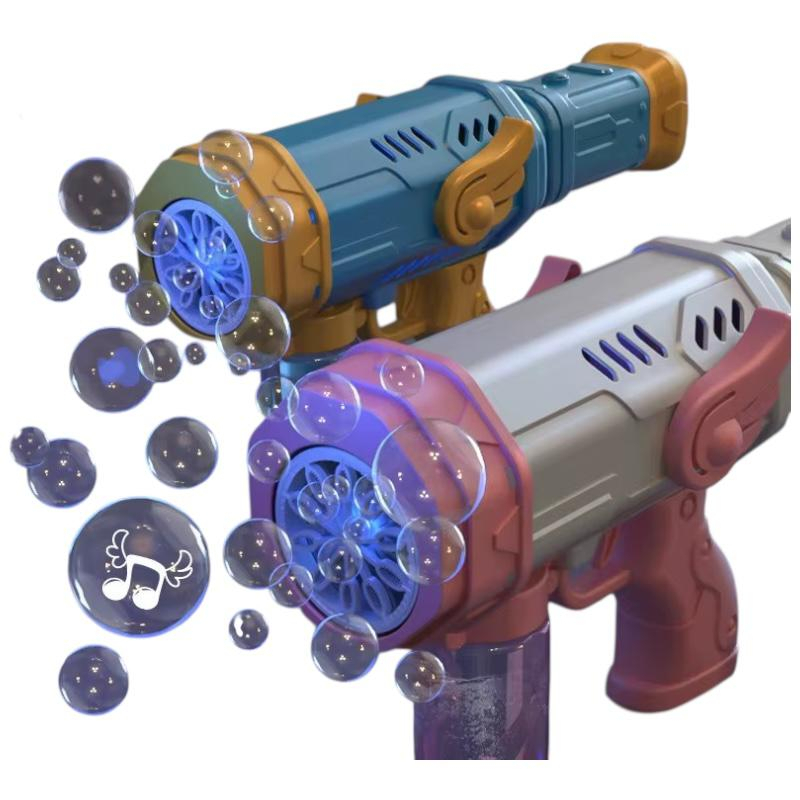 Pistol electric de facut baloane de sapun, culori combinate, cu sunet si lumina, 8 orificii, 27.5x14.5x8.5 cm, Angel Bubble Gun,  [3]