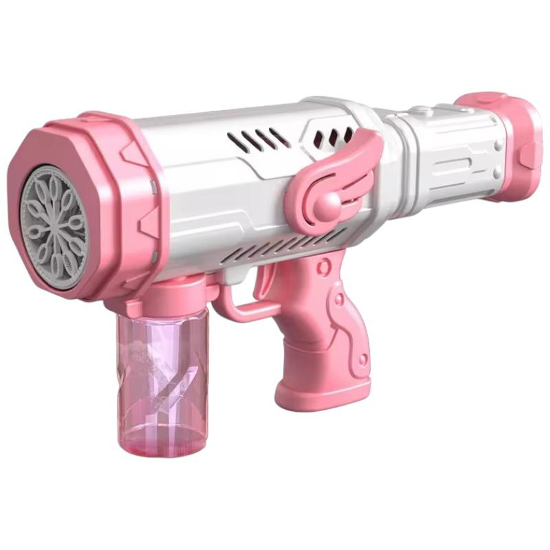 Pistol electric de facut baloane de sapun, culori combinate, cu sunet si lumina, 8 orificii, 27.5x14.5x8.5 cm, Angel Bubble Gun,  [6]