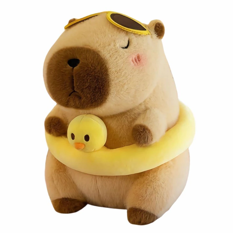 Plus capibara dragalas cu ochelari și colac ratusca la plaja, 24 cm-  by Alex store [3]