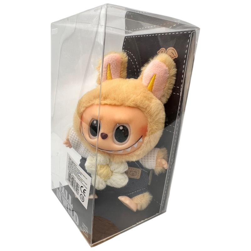 Plus Labubu Galben 18cm – Fall in Wild – Figurina Colectie in Cutie cu Salopeta si Floare Decorativa, BaoBao [2]