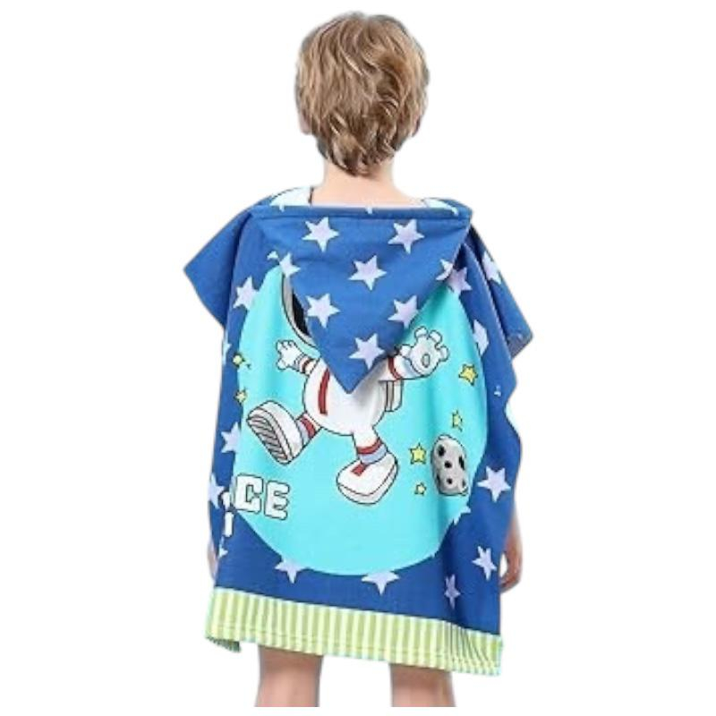 Prosop poncho copii 56x60 cm cu astronaut si gluga – ideal pentru plaja si piscina [2]