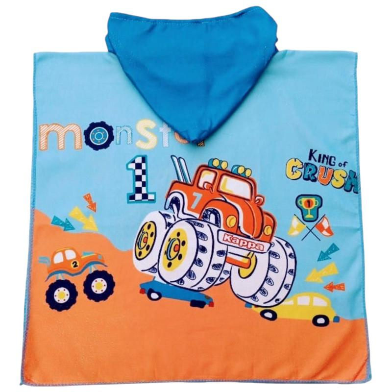 Prosop poncho copii cu gluga – model Monster Truck, 56x60 cm [2]