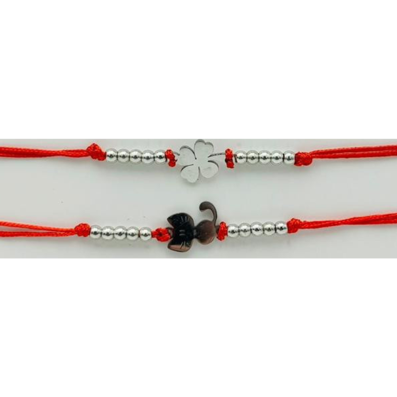 Set 12 Bratari Martisor, bile si simbol din Inox, snur rosu reglabil, modele diferite in set [2]