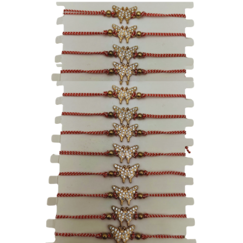 Set 12 Bratari Martisor Fluturas dragalasi cu pietricele, cu Margele, Snur Reglabil [3]