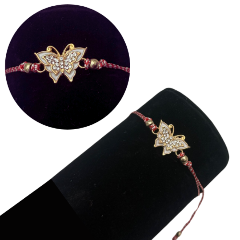 Set 12 Bratari Martisor Fluturasi cu pietricele, cu margele, snur reglabil [2]