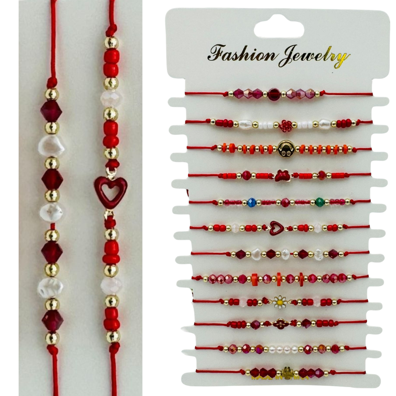 Set 12 Bratari Martisor Simboluri Diverse, snur reglabil [1]