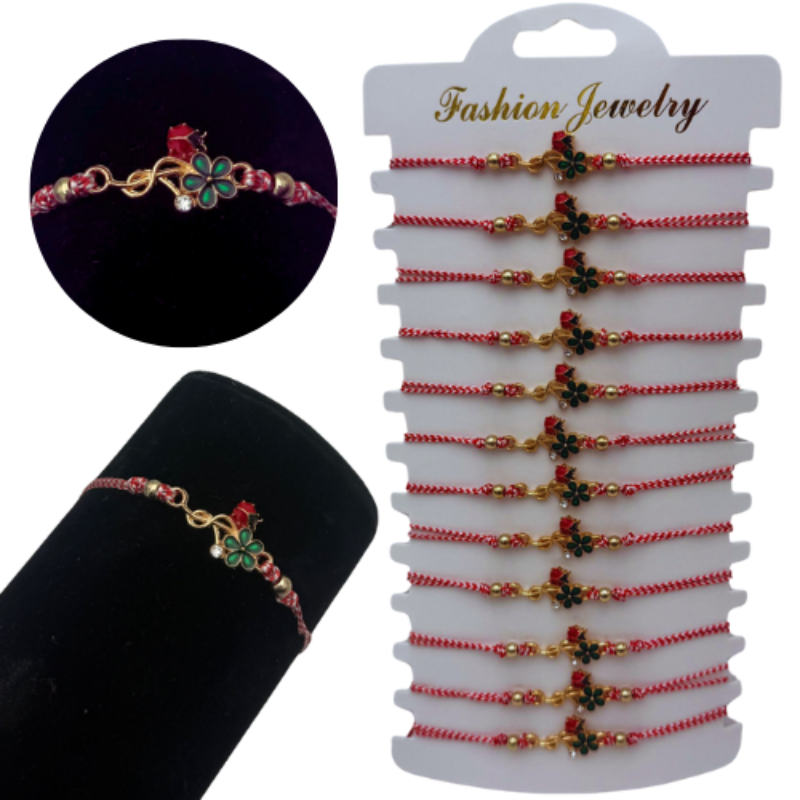 Set  12 Bratari Martisor Trifoiasi cu gargarita, cu margele, snur reglabil [1]