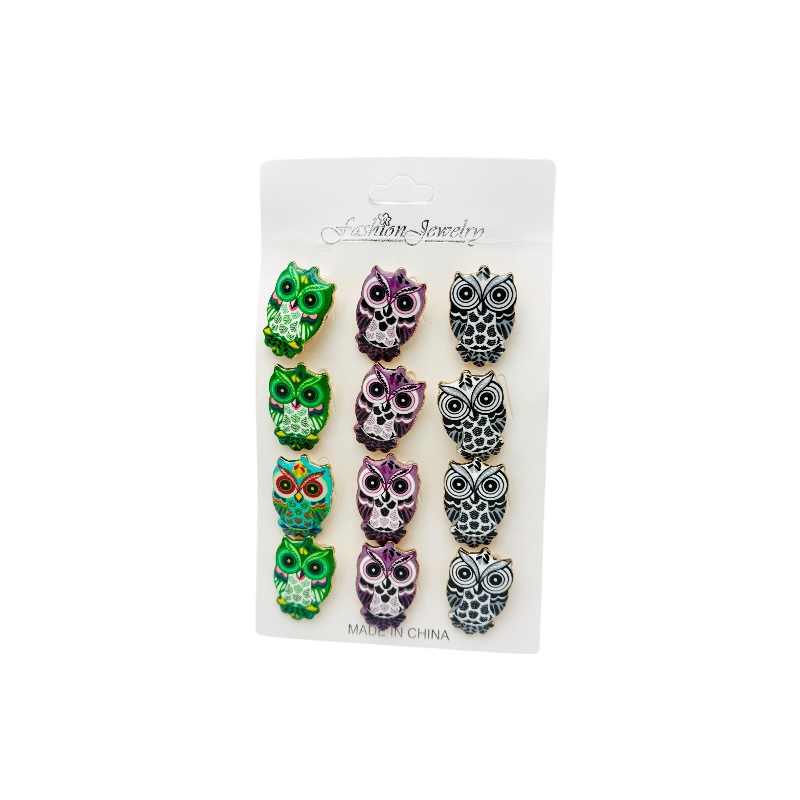 Set 12 brose Martisor, Bufnite dragalase colorate, editie 2025 [2]