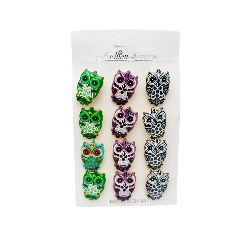 Set 12 brose Martisor, Bufnite dragalase colorate, editie 2025 [1]
