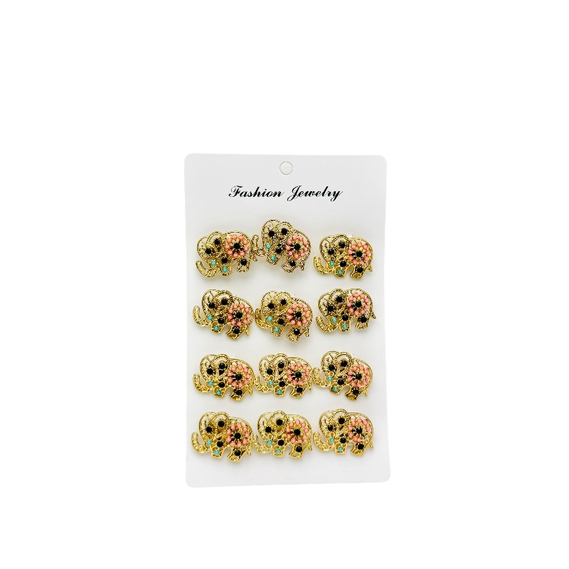 Set 12 brose Martisor, Elefant simpatic cu pietricele, editie 2025 [2]
