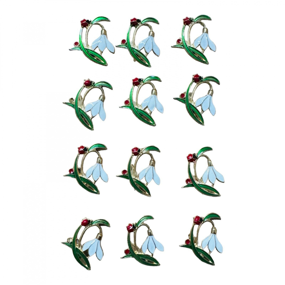 Set 12 Brose Martisor marime mica, 3.5cm, Ghiocel Norocos [1]
