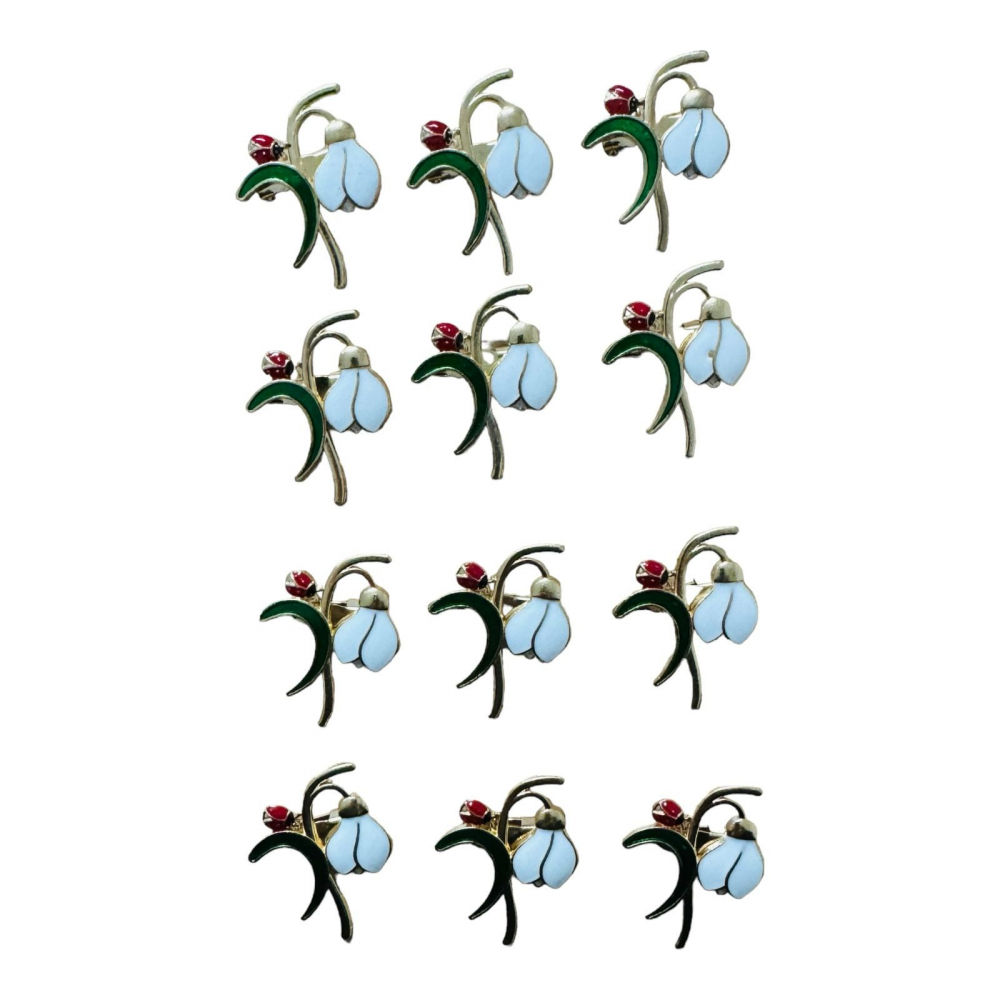 Set  12 Brose Martisor marime mica, 3.5cm, Ghiocel Norocos [1]