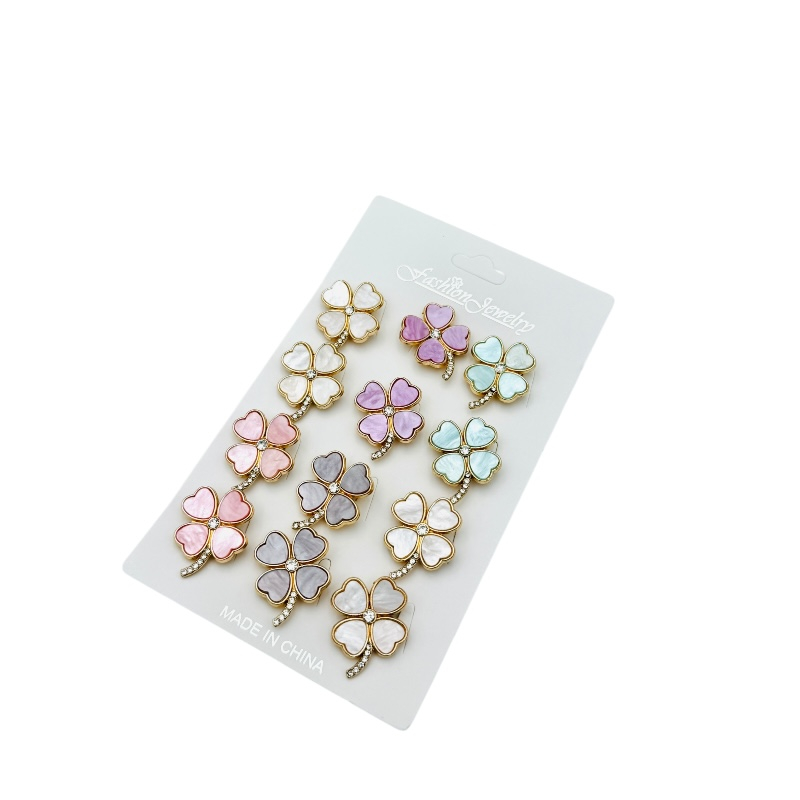 Set 12 brose Martisor, Trifoi cu 4 foi diverse culori, editie 2025 [3]