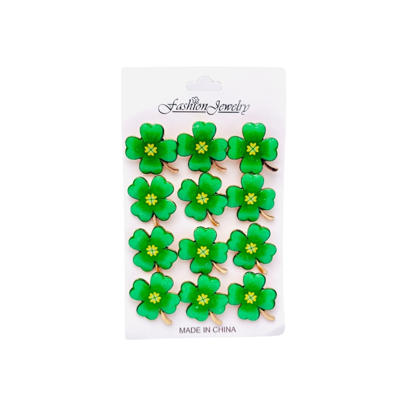 Set 12 brose Martisor, Trifoi cu patru foi norocos, editie 2025 [1]