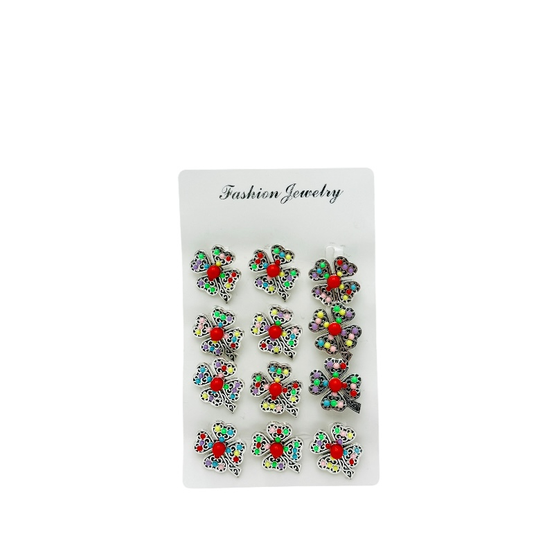 Set 12 brose Martisor, Trifoi norocos cu pietricele colorate, editie 2025 [1]