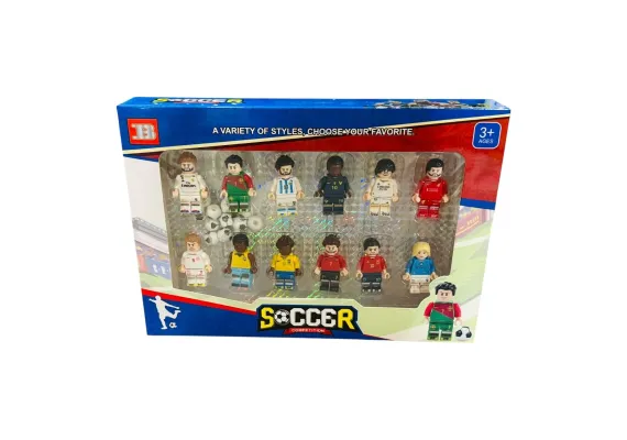 Set 12 figurine jucatori de fotbal, compatibile cu platforme de construit, multicolor, 25×18cm,  [1]