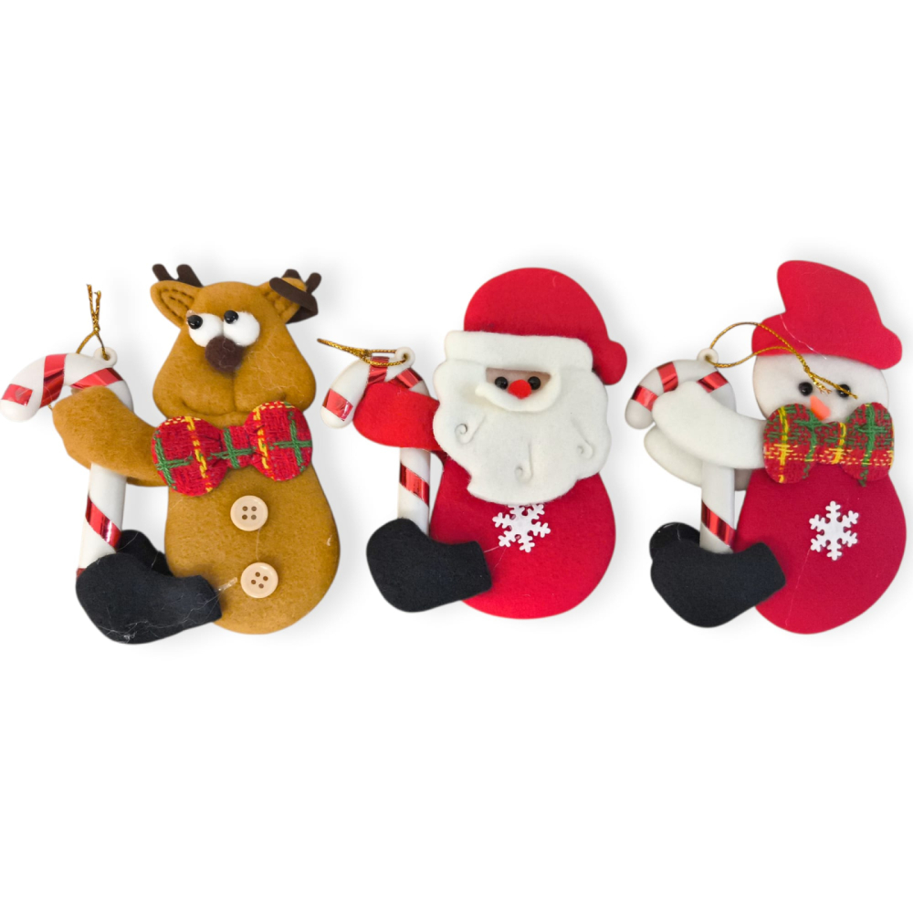 Set 12 figurine textile Craciun – Mos, Om de zapada, Ren, 13cm [1]