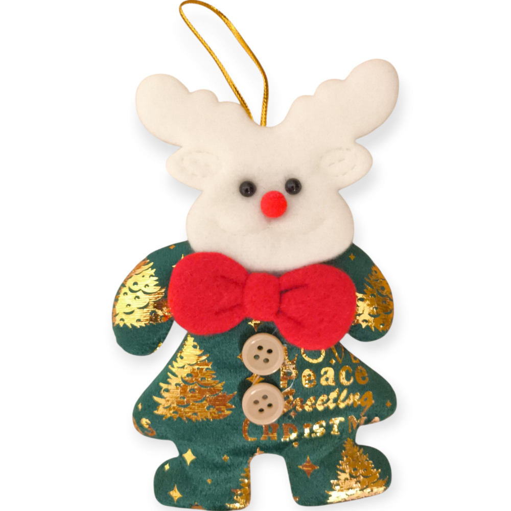 Set 12 figurine textile Craciun – Mos, Om de zapada, Ren, stelute, 11-14cm [2]