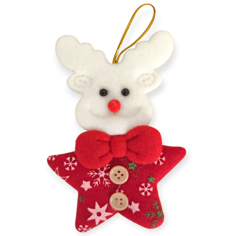 Set 12 figurine textile Craciun – Mos, Om de zapada, Ren, stelute, 11-14cm [3]