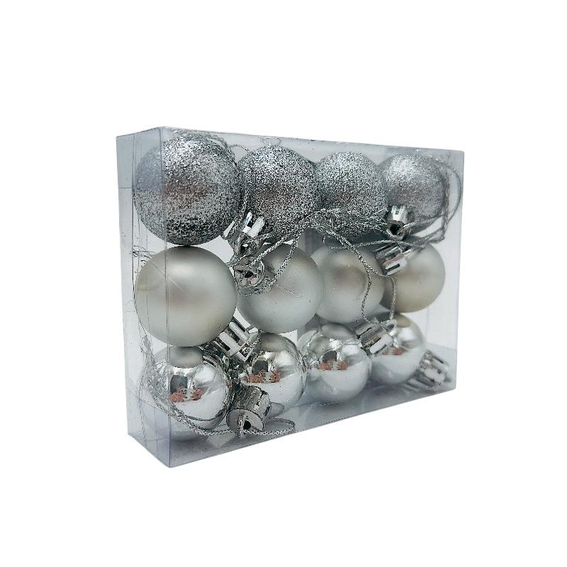Set 12 globuri de Craciun pentru brad – 11x9x3cm, nuanta argintiu [2]