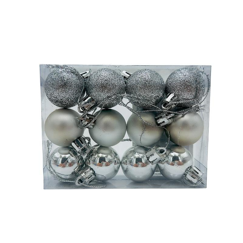 Set 12 globuri de Craciun pentru brad – 11x9x3cm, nuanta argintiu [1]