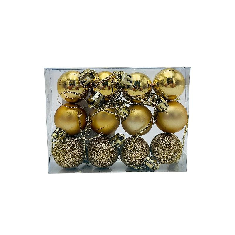 Set 12 globuri de Craciun pentru brad – 11x9x3cm, nuanta auriu [1]