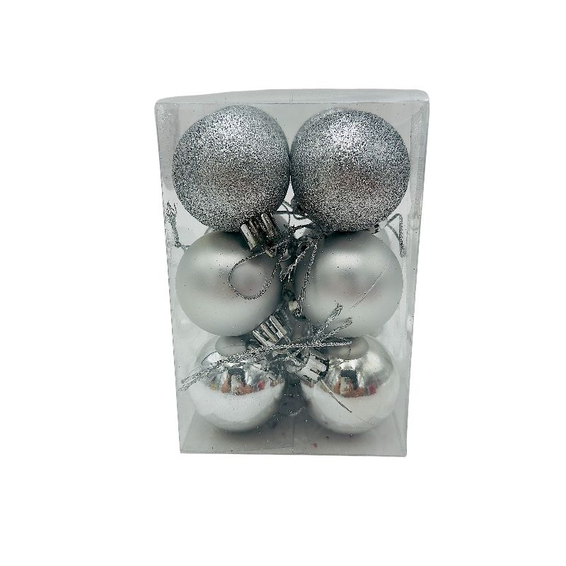 Set 12 globuri de Craciun pentru brad – 12x8x8cm, nuanta argintiu [1]