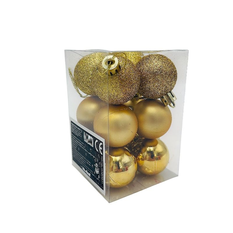 Set 12 globuri de Craciun pentru brad – 12x8x8cm, nuanta auriu [2]