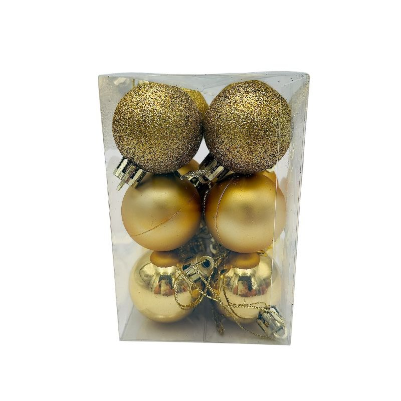 Set 12 globuri de Craciun pentru brad – 12x8x8cm, nuanta auriu [1]