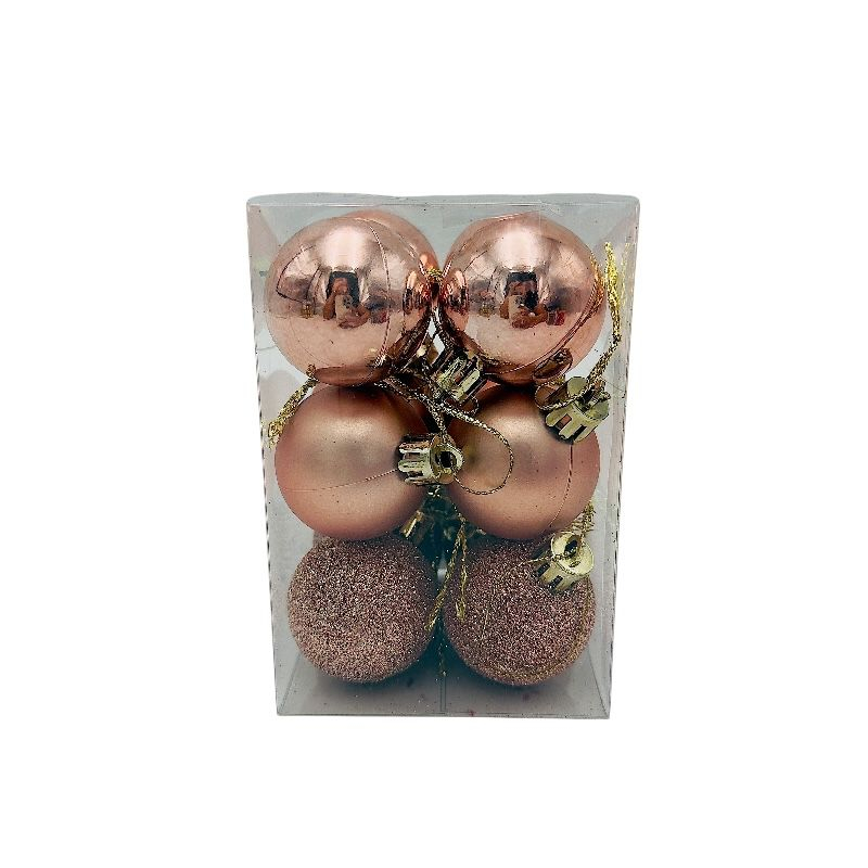 Set 12 globuri de Craciun pentru brad – 12x8x8cm, nuanta rose delicat [1]