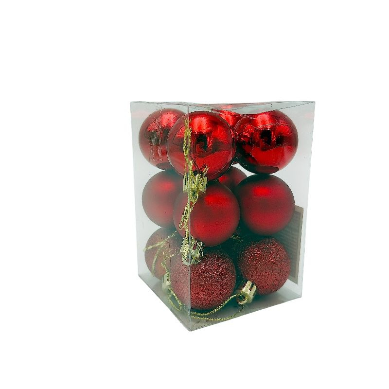 Set 12 globuri de Craciun pentru brad – 12x8x8cm, nuanta rosu intens [2]