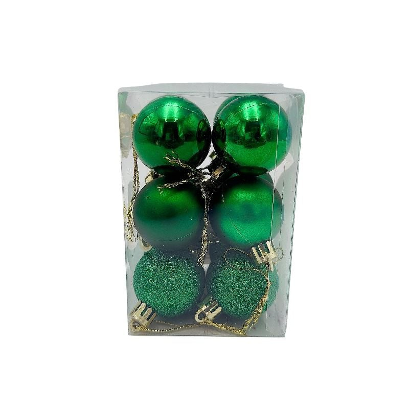 Set 12 globuri de Craciun pentru brad – 12x8x8cm, nuanta verde smarald [1]