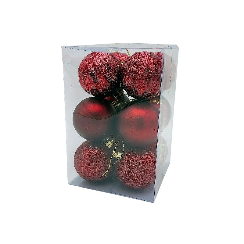 Set 12 globuri de Craciun pentru brad – 17x11.5x11.5cm, nuanta bordo [3]
