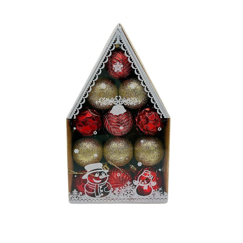 Set 12 globuri de Craciun pentru brad –20x12x4cm, nuanta rosu+auriu [1]