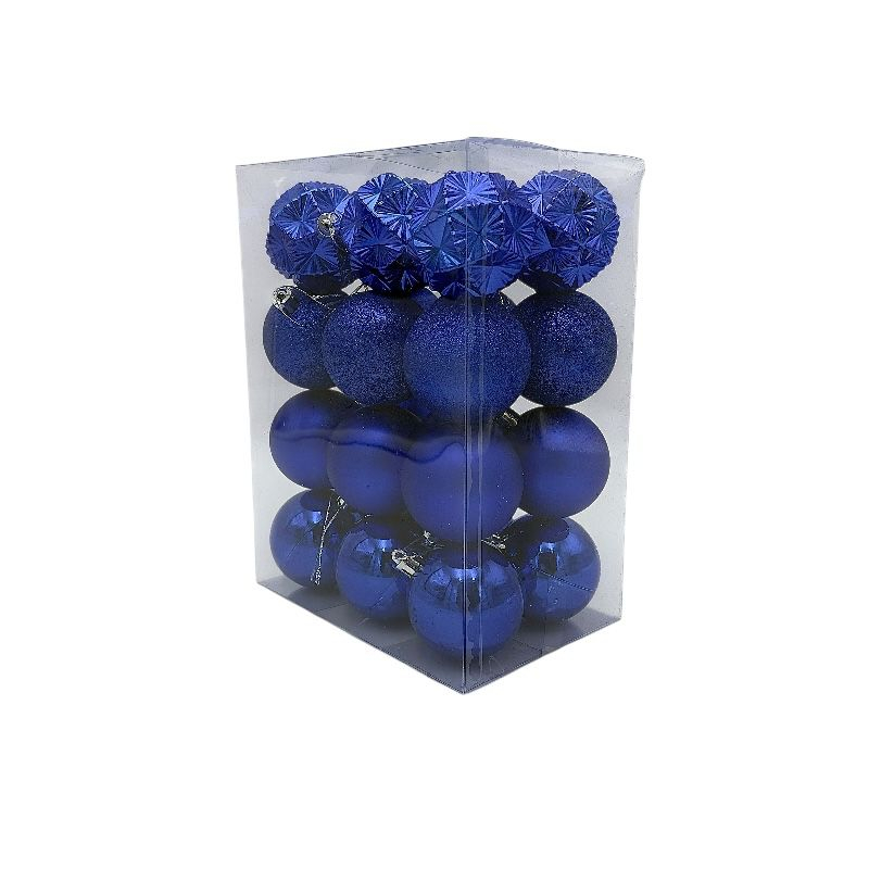 Set 24 globuri de Craciun pentru brad – 23x17.5x11.5cm, nuanta albastru regal [2]