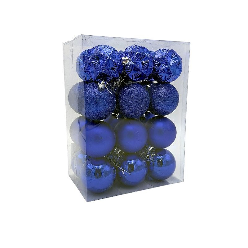 Set 24 globuri de Craciun pentru brad – 23x17.5x11.5cm, nuanta albastru regal [3]