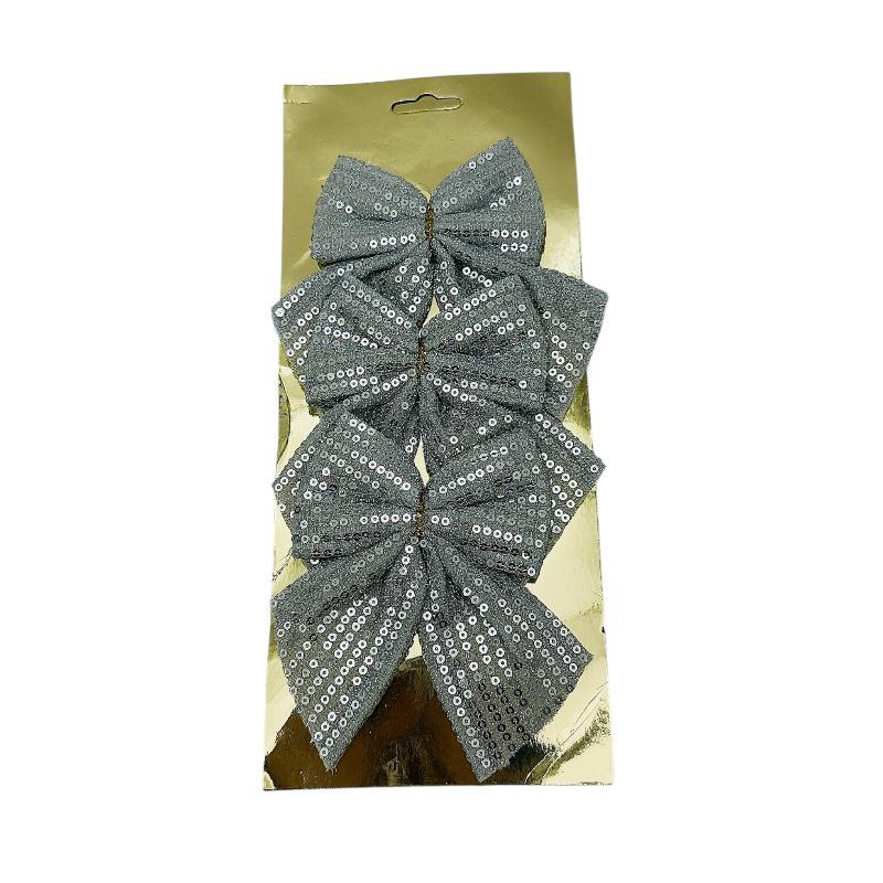 Set 3 fundite Craciun cu paiete – auriu/argintiu/bordo , 29x12cm [2]