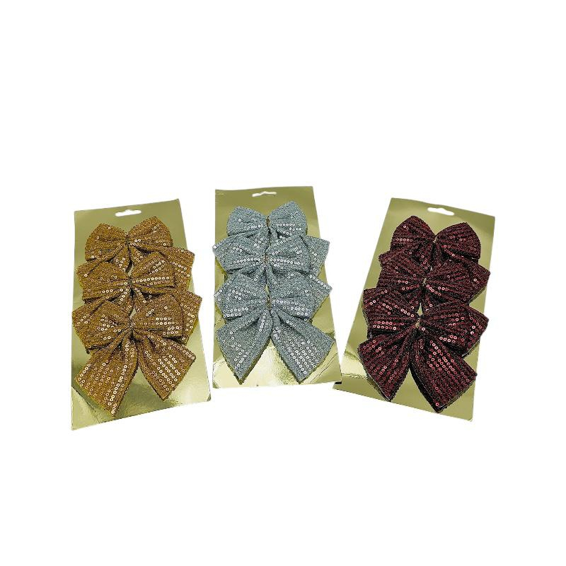 Set 3 fundite Craciun cu paiete – auriu/argintiu/bordo , 29x12cm [1]