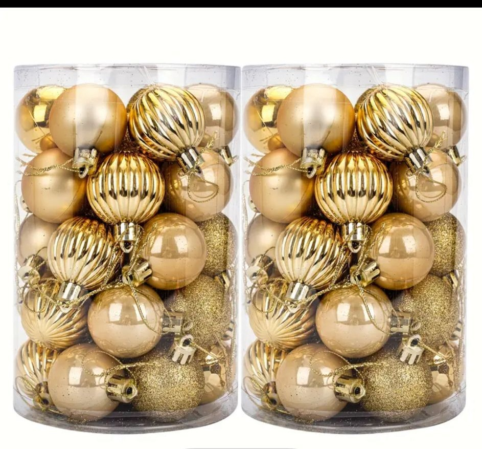 Set 34 globuri de Craciun pentru brad – 26x18x18cm, nuanta auriu [1]