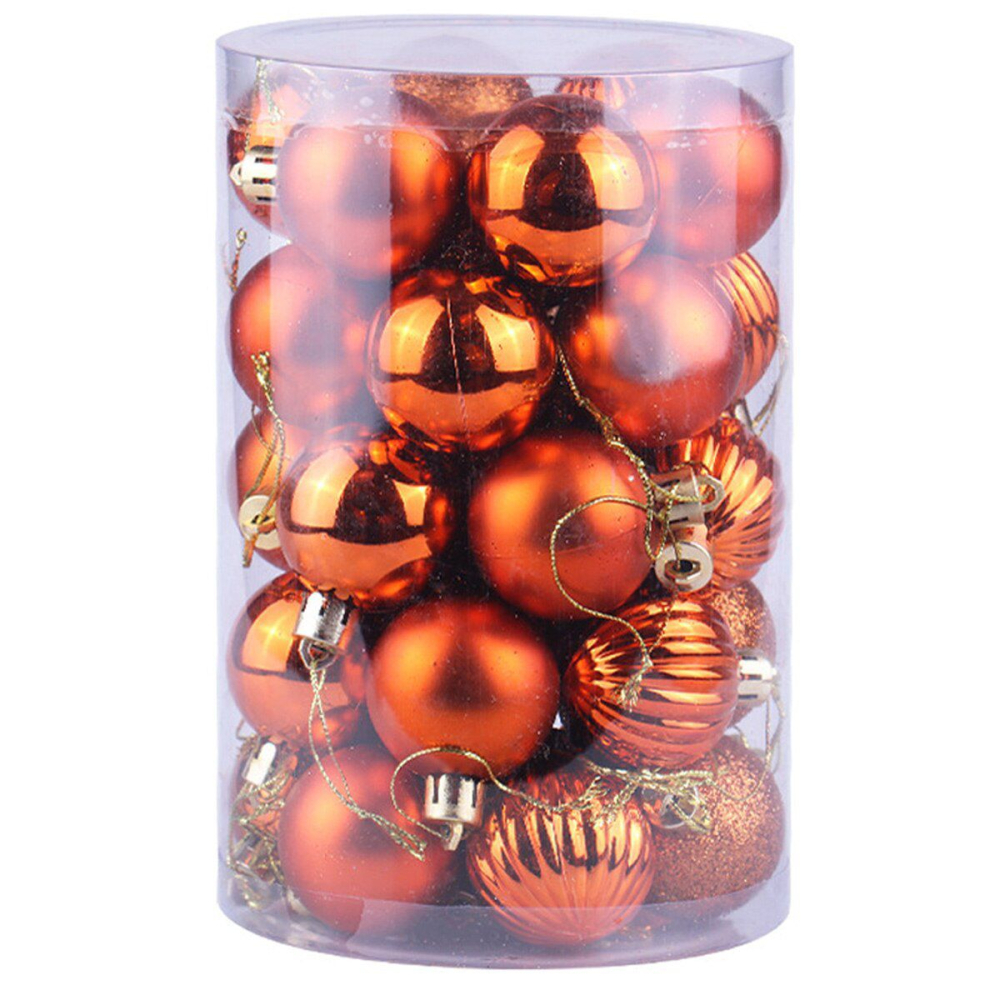 Set 34 globuri de Craciun pentru brad – 26x18x18cm, nuanta portocaliu metalic [1]